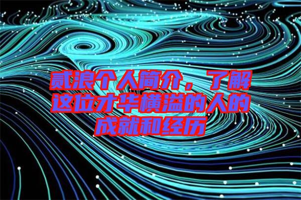 貳浪個人簡介，了解這位才華橫溢的人的成就和經(jīng)歷
