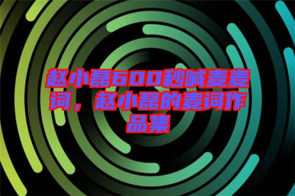 趙小磊600秒喊麥麥詞，趙小磊的麥詞作品集
