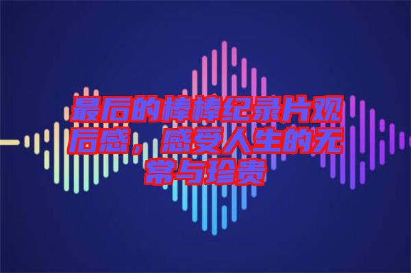 最后的棒棒紀(jì)錄片觀后感，感受人生的無(wú)常與珍貴