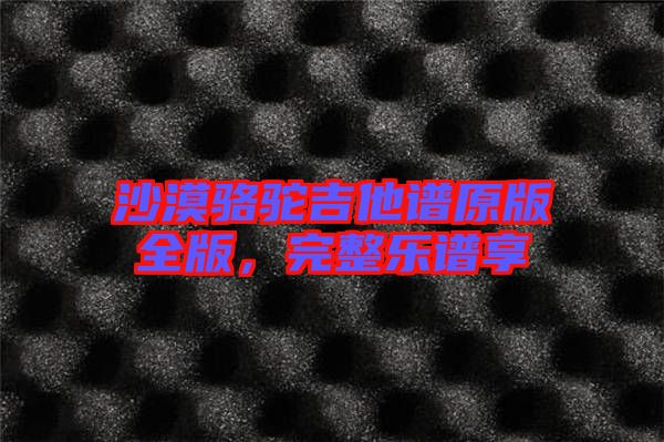 沙漠駱駝吉他譜原版全版，完整樂譜享