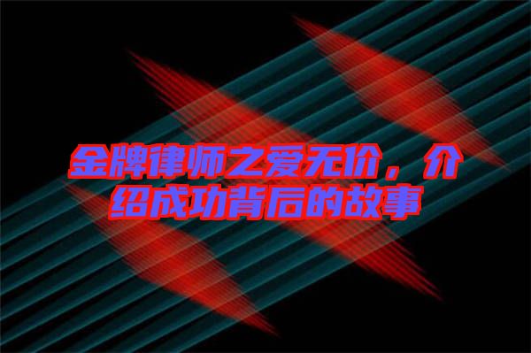 金牌律師之愛無價(jià)，介紹成功背后的故事