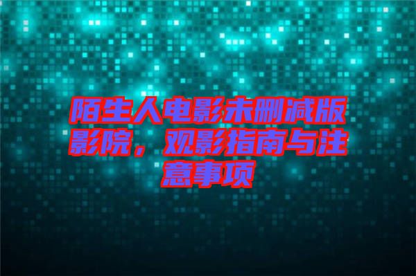陌生人電影未刪減版影院，觀(guān)影指南與注意事項(xiàng)