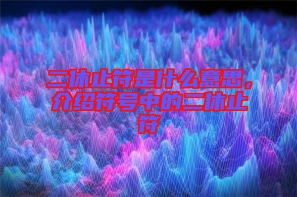 二休止符是什么意思，介紹符號中的二休止符