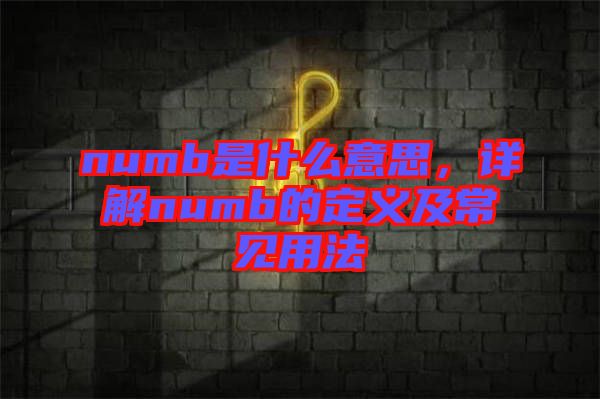 numb是什么意思，詳解numb的定義及常見用法