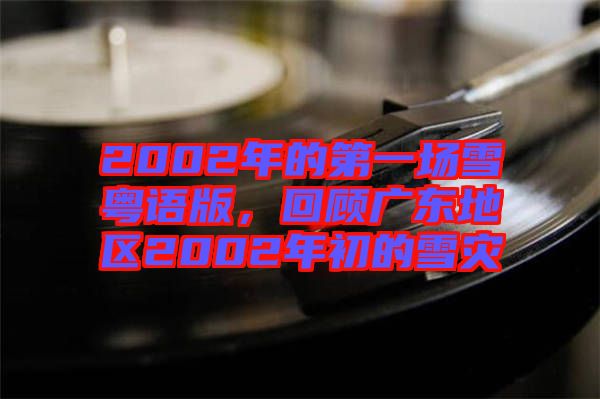 2002年的第一場(chǎng)雪粵語版，回顧廣東地區(qū)2002年初的雪災(zāi)