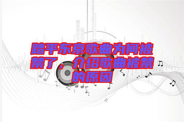 踏平東京歌曲為何被禁了，介紹歌曲被禁的原因