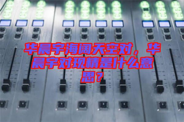 華晨宇海闊天空對(duì)，華晨宇對(duì)現(xiàn)精是什么意思？