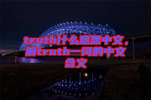 truth什么意思中文，解truth一詞的中文含義